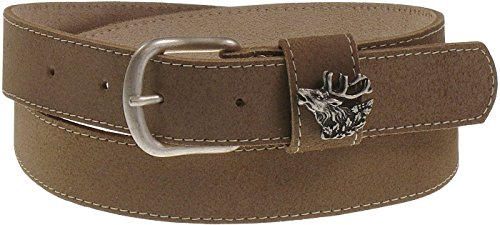 Harrys-Collection Trachtengürtel in 30 mm Breite mit Hirsch-Motiv, Bundweite:95, Farben:beige