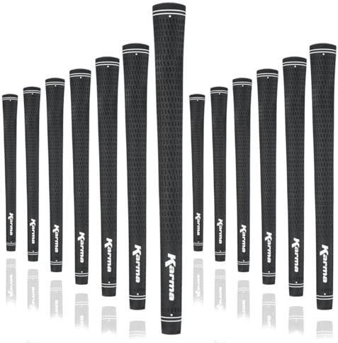Karma Velour Midsize Black Piece Golf Grip Bundle Velours, mittelgroß, Schwarz (+1/32 Zoll), 13-teiliges Golfgriff-Set