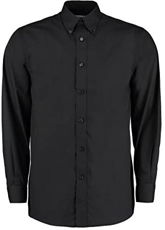Kustom Kit Mens Workforce Long Sleeve Shirt (L) (Black)