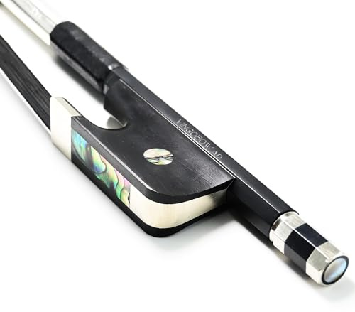 4/4 Size Natural Black Mongolia Horsehair French Carbon Fiber Double Bass Bow Art No. 100BFB
