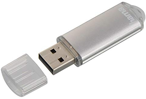 Hama 128GB USB-Stick USB 2.0 Datenstick (15 MB/s Datentransfer, USB-Stick mit Öse zur Befestigung am Schlüsselring, Speicherstick, Memory Stick mit Verschlusskappe, z. B. für Windows/MacBook) Silber