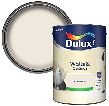Dulux Silk Emulsion Paint For Walls And Ceilings - Almond White 5 Litres