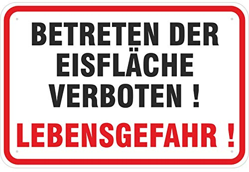 Schild Betreten der Eisfläche verboten aus Aluminium-Verbundmaterial 3mm stark 20 x 30 cm