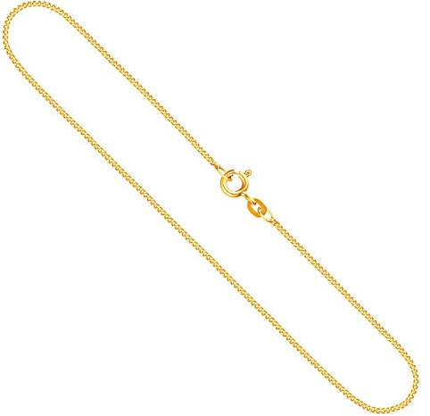 EDELIND Goldkette, Panzerkette flach Gelbgold 585/14 K, Länge 42 cm, Breite 1.2 mm, Gewicht ca. 2.2 g., NEU