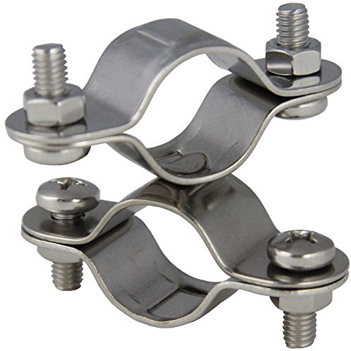 Bootsteile Brauer 2 Stück Rohrschelle DOPPELT MIT Wirbel D= 25 mm - Edelstahl A2 AISI 304