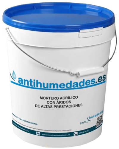 Mortier acrylique avec granulats haute performance (5KG, Gris) - Revêtement de mortier acrylique hautement élastique et imperméable pour l'extérieur - Anti-humidité