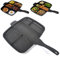 Reelva Non Stick Multi-Section 5 in 1 Frying Pan Grill cooked Breakfast & More Kitchen 30cm x 38cm