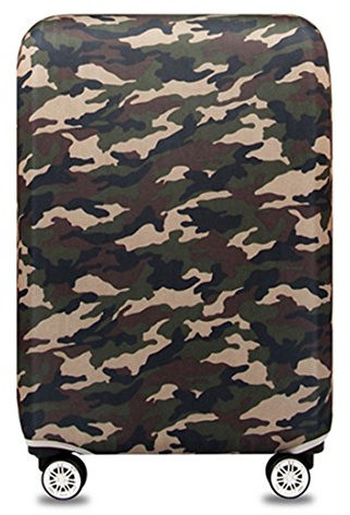 YianBestja Elastisch Kofferhülle Kofferschutzhülle Gepäck Cover Reisekoffer Hülle Koffer Schutzhülle Luggage Cover mit Reißverschluss (Camouflage 2, M (22-24 Zoll))