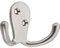469587 Wide Twin Double Hat, Coat & Robe Hook in Satin Nickel Finish Door & Wall Mountable Single Pack with Fixings
