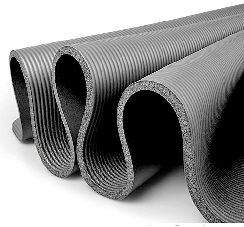 Gloop Hochwertige Yogamatte mit Trageriemen XXL Format für Pilates, Gymnastik, Fitness und Yoga, Erwachsene (Unisex), Grau, 183 x 61 x 1 cm