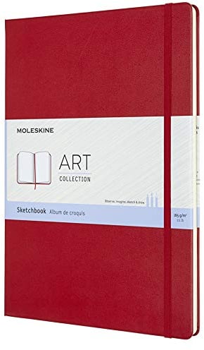 Moleskine Art Collection Skizzenbuch (Skizzenalbum, Hardcover, Papier Geeignet für Stifte, Stifte und Pastelle, A4 Format 21 x 29,7 cm, 96 Seiten) scharlachrot