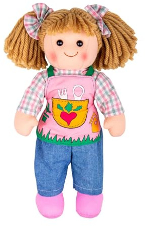 Bigjigs Toys Elsie Rag Doll, Medium Plush Soft Doll for Babies & Toddlers | Soft Plush Doll for Babies & Toddlers, Encourages Imaginative Role Play, Age 1+