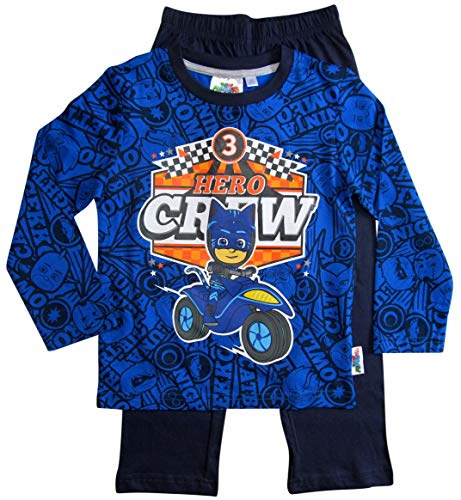 PJ Masks Pyjamahelden Schlafanzug Pyjama Jungen Catboy (Blau, 128)