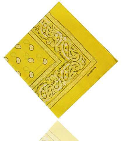 ledermodefashion 3er 6er 12 er Set Bandana Tuch versch Farben 100% Baumwolle Kopftuch Halstuch Nickituch Schal (Gelb)