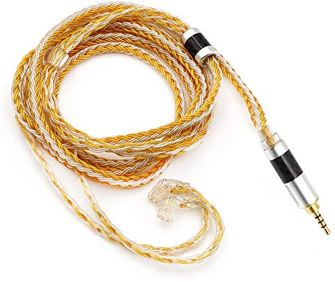 Linsoul Tripowin Zonie 16 Core Silver Plated Cable SPC Earphone Cable (QDC-2.5mm, Gold)