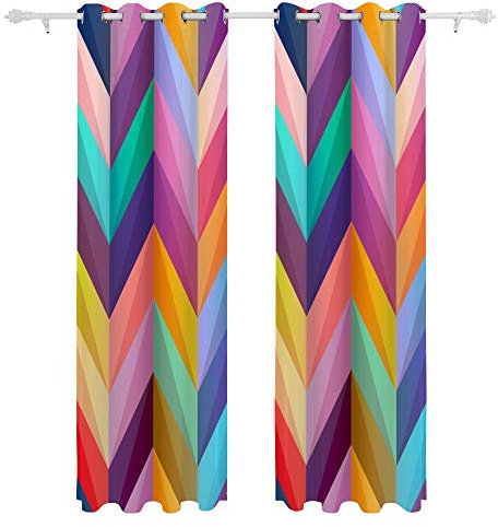 Ruchen - Tende oscuranti per Finestra, con Linee diagonali Oblique, Geometriche, Isolamento Termico, per Camera da Letto, Luce Solare bloccata, 84 x 55 cm