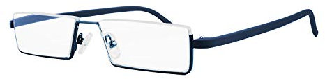 WANWAN Halbrahmen, blaues Licht, blockierende Lesebrille für Damen und Herren, leicht, TR90-Rand, Lesebrille mit Etui, blau