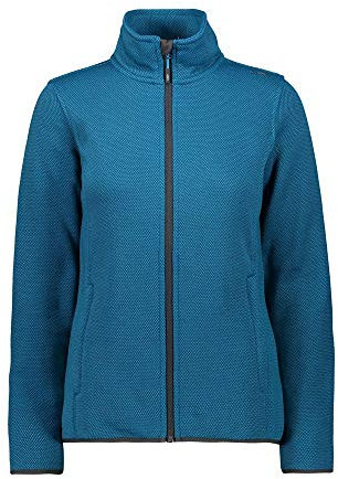 CMP Giacca in pile lavorata a maglia con zip, Donna, Zaffiro-Antracite, 44, Zaffiro-Antracite