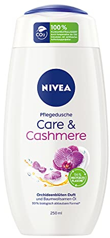 NIVEA Care & Cashmere Pflegedusche (250 ml), sinnlich duftendes Duschgel mit samtweichem Schaum, reichhaltige Cremedusche mit Baumwollsamen-Öl