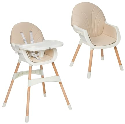 MS BabyWorld – Belly – Trona para Bebé 3 en 1 | Convertible en Alzador y Silla | Asiento Acolchado | Plegable y Evolutiva