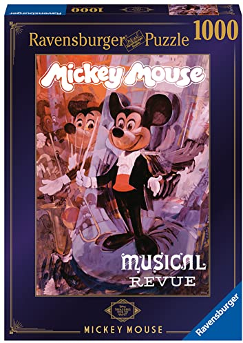 Ravensburger Disney Treasures from The Vault Mickey Mouse Musical Conductor 1000 Piece Jigsaw Puzzle for Adults – Every Piece is Unique, Softclick Technology Means Pieces Fit Together Perfectly