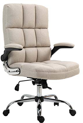 Mendler Bürostuhl HWC-J21, Chefsessel Drehstuhl Schreibtischstuhl, höhenverstellbar - Stoff/Textil Hellbraun