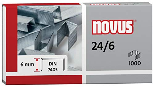 Novus Heftklammern 24/6 DIN, Box mit 1000 Heftklammern
