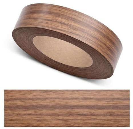 ben+camilla.com Kantenumleimer zum Aufbügeln | Nussbaum 22 mm x 10 m Rolle (glatt matt) | Premium Qualität für professionelle Ergebnisse | Kantenschutz
