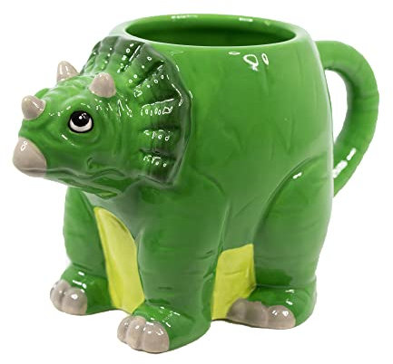 Deluxebase Crockery Critters Becher - Triceratops Neuartige Becher in Tierform für Kinder und Erwachsene. Süße Teetasse und Kaffeetasse.