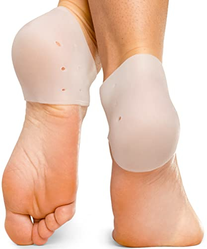 YogaMedic Silicone Heel Protectors - 4-Pack Cushioned Pads and Grips for Shoe Comfort, Relieving Plantar Fasciitis, Achilles Tendonitis and Spur Pain, Preventing Blisters for Men and Women