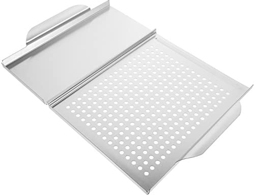 Yardwe Piastra Barbecue in Acciaio Inossidabile Con Manici Accessorio Per Bbq Compatto Per Uso Domestico e All Aperto Design Resistente e Pratico Per Cucina e Campeggio