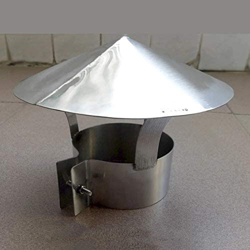 Protezione per uccelli Anti-corrente Verso il Basso, berretto da mucca Stainess Stee, adatto per Tipi AFue, Vaso per copertura da pioggia e Neve, protezione per fue, 90 mm (120 mm)