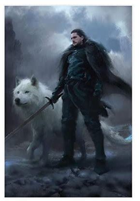 FABIVA Game of Thrones Staffel 6 Jon Snow Poster 221 Leinwandposter Wandkunst Dekor Druck Bild Gemälde für Wohnzimmer Schlafzimmer Dekoration Rahmen Stil 20 x 30 cm