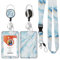 ID Badge Holder mit Lanyard, einziehbare ID Badge Card Holders Abnehmbare Hals Lanyard Strap mit Badge Reel und vertikale ID-Halter für Krankenschwester Studenten (Marble Light Blue)