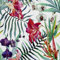 HEKO PANELS Stoff Oxford Wasserdichte Meterware Canvas-Stoff Polyester Stoff Zum Nähen Nähstoffe Möbelstoffe Dekostoffe Wasserabweisend Blickdicht Blumen Tropen Tropical 2 Meter 155 x 200 cm