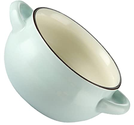 UPKOCH Keramik-Suppenschüsseln Mit Griffen Französische Zwiebelsuppe Ofenfest Suppenbecher Reis Dessert Küche Servierschüsseln Für Müsli Nudeln Frühstück Blau