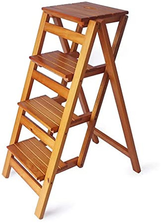 Indoor-Kletterhocker, Tritthocker, klappbare Trittleiter aus Holz, klappbarer Tritthocker aus Holz für Erwachsene und Kinder, Küche, 2/3/4 Leitern, kleine Fußhocker, tragbare Schuhbank/Blume
