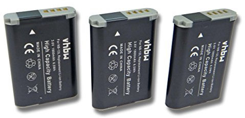 vhbw 3x batteria compatibile con Canon Legria Mini X videocamera camcorder (1800mAh, 3,7V, Li-Ion)