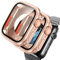 AOKUTDA 2 Piezas Compatible con Apple Watch SE/6/5/4 40mm（Parece Ultra y Ultra 2） 360°Protector Apple Watch SE 40mm Anti - Raspado 9h Vidrio de Alta Definición Carcasa+Tapa Trasera,Rose Gold