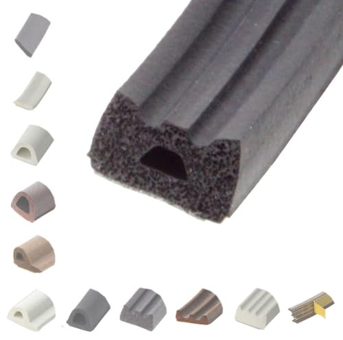 BRESKO 6-100 m Fensterdichtung Selbstklebend Dichtung Gummidichtung Epdm Türdichtung Dichtband Gummi Fenster Profil Abdichtung Dichtungsprofil (ED - 10x6 mm - schwarz, 20 m)