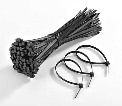 500 Stück Kabelbinder Schwarz Sortiment 200mm Lang 2,5 mm Breit ,Mehrzweck-Kabelbinder, UV Beständig,Industrieller Nylon Kabelbinder Set für Garten, Wohnen, Werkstatt, Kabelbinder Sortiment