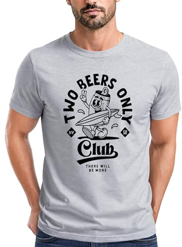 Neverless® Herren T-Shirt Printshirt Comic Style Bier Spruch Sommer Fashion Streetstyle Grau 4XL