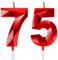 Red 75th Birthday Candles for Cake, Number 75 Candle for 75th Birthday Decorations, 3D Design Cake Topper Decor for Boy Girl Women Men Birthday Theme Party Weddings Anniversary Celebration Supplies