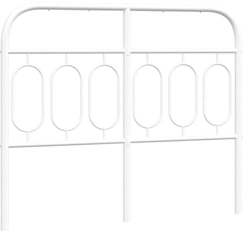 vidaXL Kopfteil, Bettkopfteil mit Metallbeine, Betthaupt für Bett Metallbett Doppelbett, Bettrückwand Bettzubehör Schlafzimmer, Weiß 120cm Metall
