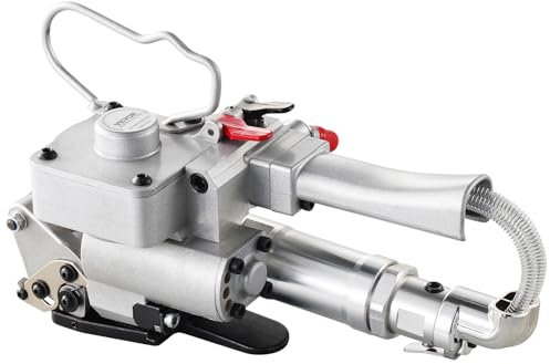 VEVOR pneumatisches Umreifungsgerät, für 1,27-1,9cm PP-und PET-Kunststoffbänder, Umreifungsmaschine, Handballenpresse, automatische Verpackungsmaschine mit 3500N max. Umreifungskraft, Umreifungsset