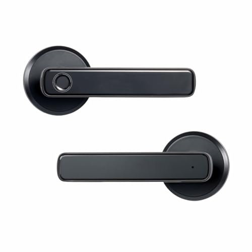 Qeunrtiy Cerradura de Puerta Inteligente con Huella Digital,ContraseñA,Cerradura ElectróNica,Desbloqueo,Perillas de Puerta de Entrada,Cerradura para Dormitorio, Hogar, Hotel, Apartamento