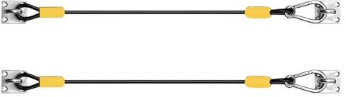 alloneslife Pack of 2 Heavy Duty Garbage Can Lid Lock Secure Outdoor Bin Lid with Steel Cable Straps Bin Lid Security Lock Set(2 Pieces)