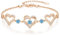 CDE Armband Damen 925 Sterling Silber Herz Rosegold Geschenk für Sie Geburtsstein Armbänder Frauen Schmuck Weihnachten Valentinstag Geburtstags Muttertags (Rosegold - März, Kupfer)
