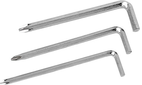 Cacciavite Ad Angolo Retto, Cacciavite Offset Tipo L Testa Esagonale a Croce in Acciaio 3 Pezzi Set di Cacciaviti Doppio Uso Cacciavite 90 Gradi Testa Doppia Cacciavite Ad