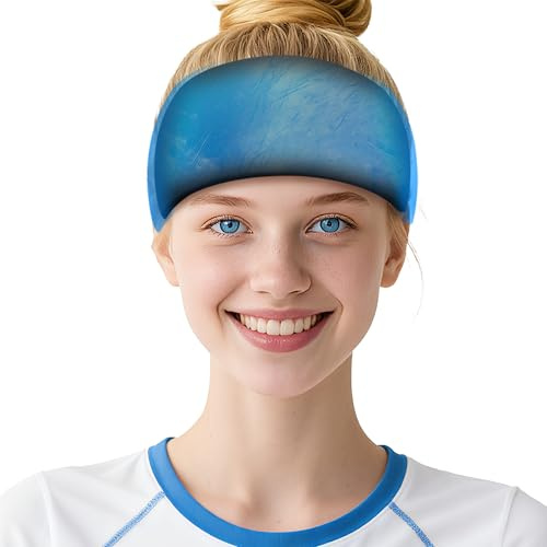 Kühlendes Stirnband mit Gel – Migräne Kühlband gegen Kopfschmerzen, Flexible Kühlmaske für Stirn & Augen, Sofortige Linderung bei Stress, Nebenhöhlen & Kater, Wiederverwendbar (Schwarz)